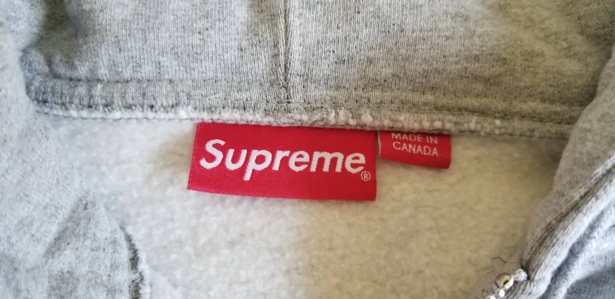 Supreme Small Box Logo Zip Up Hooded Sweatshirt   Size M Medium   Gray    FW