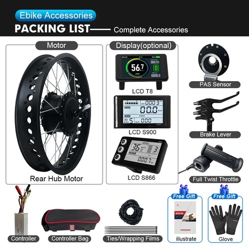 Snow E-bike Conversion Kit 36V 48V 500W 20 24 26in Rear Cassette Hub Motor Wheel - Bild 6 von 32