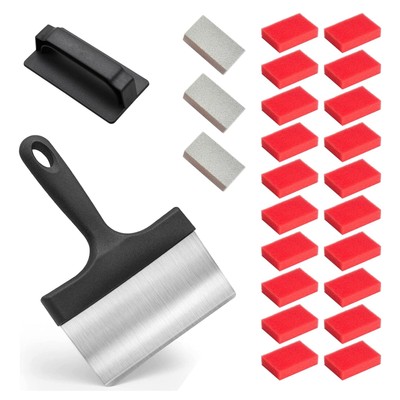 Multi-funtional Grill Cleaner Pad Heavy Duty Griddle Kit with 20 Scouring Pads 3