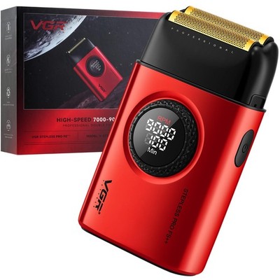 VGR 377 Foil Shaver for Men, Electric Razor Shaving Face with Double Red 