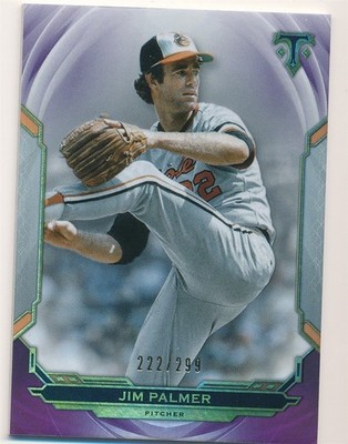 JIM PALMER 2019 TOPPS TRIPLE THREADS AMETHYST #61 SP ORIOLES #222/299 MINT