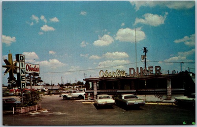 #ad Oberlins Diner Old Cars Sarasota FLA Postcard J633 $19.99
