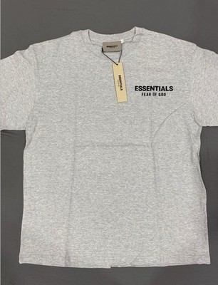 Fear of God ESSENTIALS Men's Gray Logo Double-Sided Cotton T-Shirt M