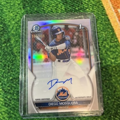 2023 Bowman Chrome Baseball 1st Refractor Auto /499 New York Mets DIEGO MOSQUERA