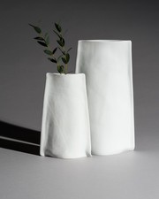 Johan van Loon x Rosenthal Studio-Line Matte Paper Bisque Porcelain Vase Duo