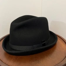 Original Chuck by Mark McNairy 100% Wool Fedora Pork Pie Hat Black