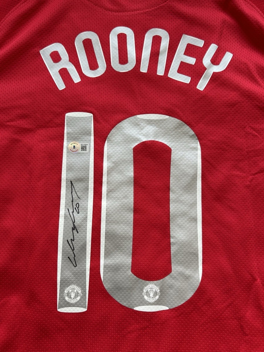 Wayne Rooney Signed Manchester United Home Soccer Jersey #10 with