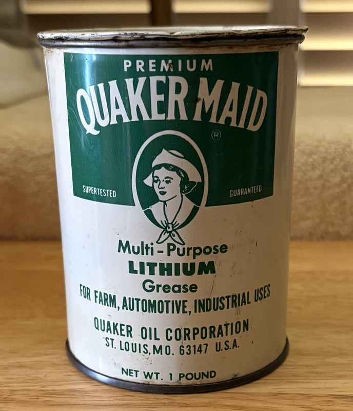 Vintage Quaker Maid LITHIUM One Pound Can   Empty