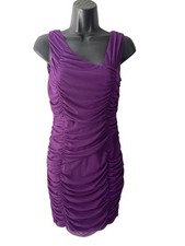 Rampage Dress Jr Y2K Bodycon Stretchy Mesh Ruched Party Lined Sleeveless Glam