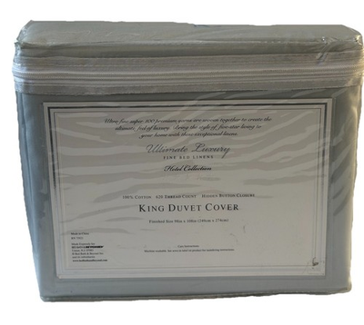 #ad 620 TC Bed Bath amp; Beyond KING DUVET COVER 100% Cotton Gray NEW Read Listing $39.49