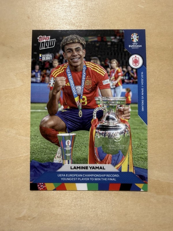 2024 UEFA EURO CUP TOPPS NOW 66 LAMINE YAMAL BARCELONA SPAIN ROOKIE YOUNGEST W
