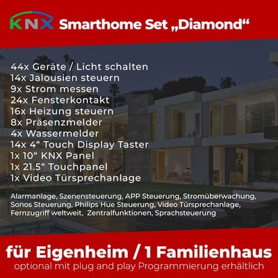 KNX Smart Home Set Paket Panel Türsprechanlage Taster Aktoren Fernzugriff