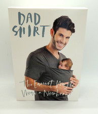 New Lalabu Dad Shirt Size XL Charcoal Gray Simple Baby Wearing Newborn Baby Gift