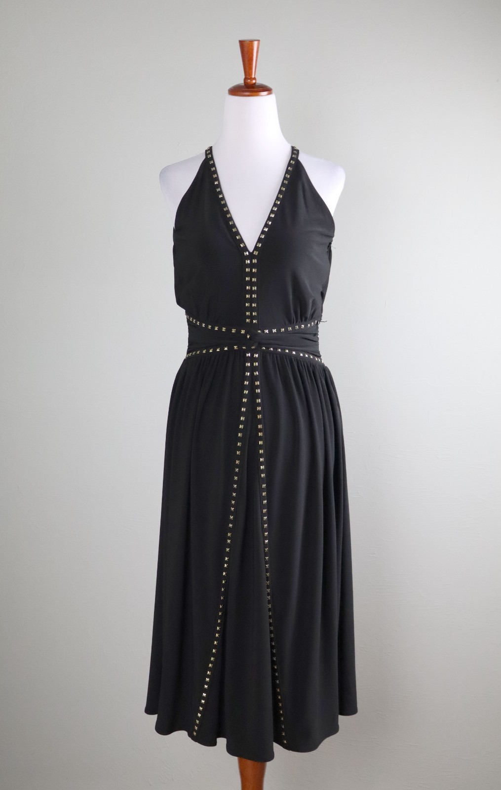 WHITE HOUSE BLACK MARKET NWT $160 Studded Midi Halter Tank Dress Size 2