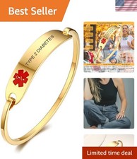 Custom Engraved Medical Bracelet for Women - Elegant and Durable Stainless Steel