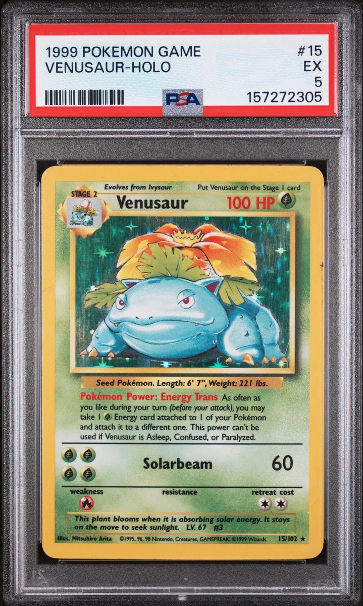 Venusaur Pokémon TCG Holo Rare Base Set Individual Collectible