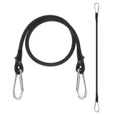 23.6" Bungee Cords 2Pcs Heavy Elastic Bungee Rope with Alloy Hooks Black