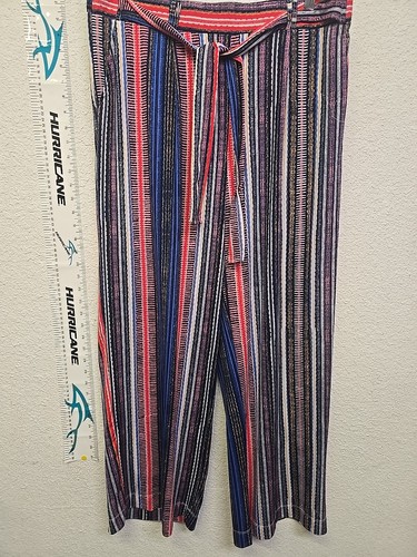 New Directions Panys Womens Size XL wide Baggy Leg Multi Color Strip Hippie Boho - Picture 4 of 14