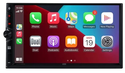 Dual DCPA723W 7'' Car Stereo with Wireless Apple CarPlay and Android Auto