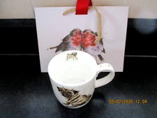 Royal Worcester Wrendale Designs Hannah Dale Kubek Mops Miłość i torba na prezent Robins br