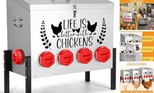Chicken Feeder with 10 No-Waste Ports   Extra-Large Galvanized Metal 95 lb