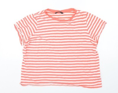 Dunnes Stores Damen Basic T-Shirt bunt gestreift Baumwolle Größe L rund
