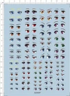Many Eyes of animation characters and clay dolls F Model Kit Water Slide Decal