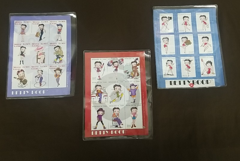  Betty Boop - Sheet of 9 Stamps - Lot of 3