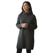 POOF BLACK MARBLED TURTLENECK SWEATER DRESS SZ.L EUC.