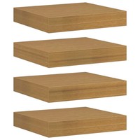 Wandregal 4Er Set Beige 23 X 23,5 X 4 Cm Holzwerkstoff