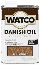 Watco Quart Dark Walnut Danish Oil Wood Finish Stain Sealer Protection 80oz