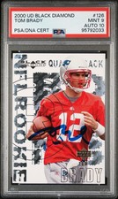 2000 UPPER DECK BLACK DIAMOND #126 TOM BRADY ROOKIE RC PSA 9 DNA AUTO 10