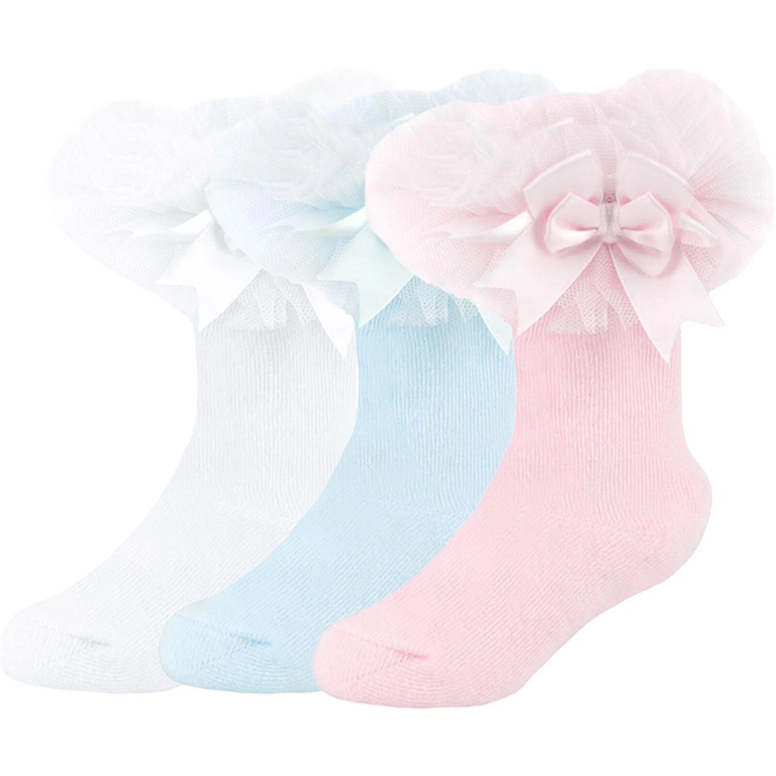 Infant Toddler Baby Girls Tutu Socks with Bow Frilly Cotton Newborn socks
Opens in a new window or t