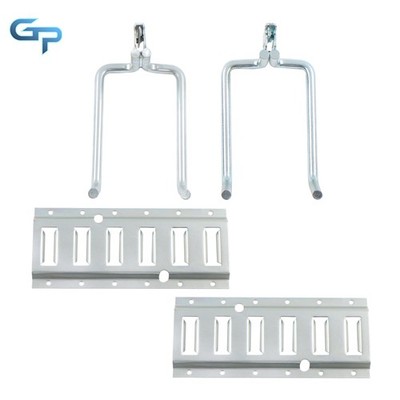 4 PCS E-Track Storage Kit 2× Dual Arm E-Track Hooks 2 x 1ft E-Track Sections