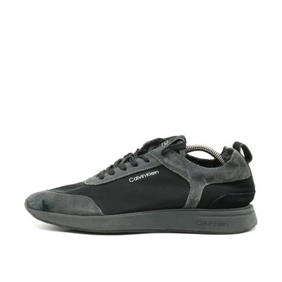 Calvin Klein Herren DELBERT2 Sneaker Schwarz Grau Leder Textil Low-Top EU 42