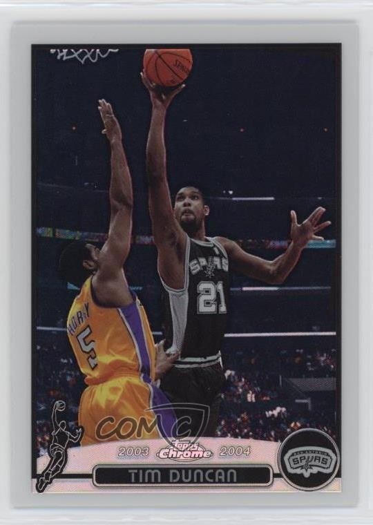 2003-04 Topps Chrome Refractor Tim Duncan #21 HOF us4
