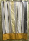 Gray gold striped WAMSUTTA ULTRACALE pillowcase with yellow border, made in USA.