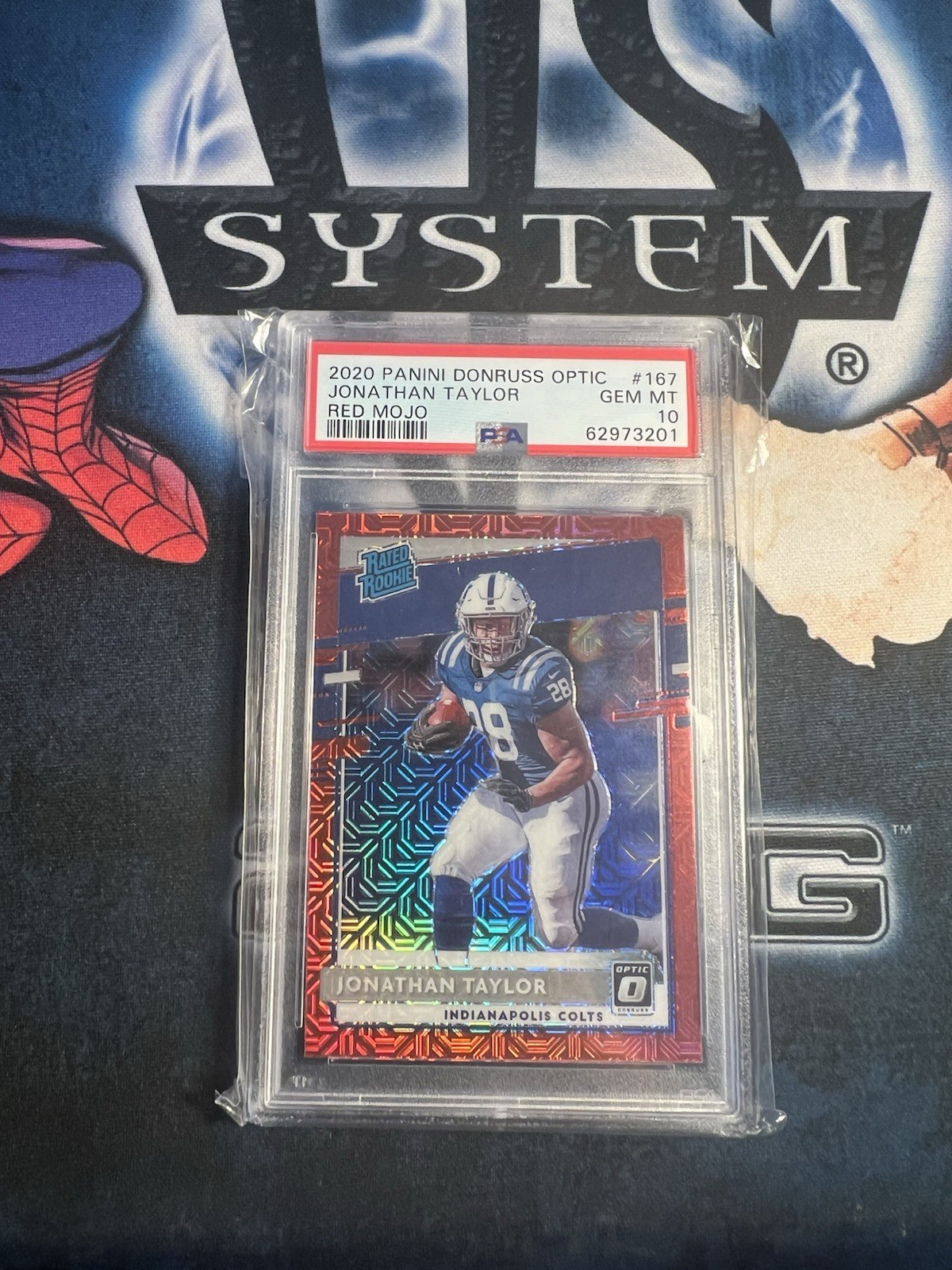 2020 Donruss Optic JONATHAN TAYLOR SSP RED MOJO H2 #167 Rookie RC PSA 10 Colts