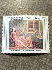 Timbre 2245b - Balthus « La Chambre Turque » variété rose au lieu de bistre 1982