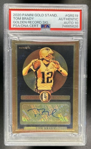 2020 Gold Standard Tom Brady Golden Records Signatures Auto #/5 PSA Authentic 10