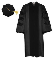 MyGradDay Unisex Deluxe Doctoral Graduation Gown and 8 Side Tam Academic Facu...