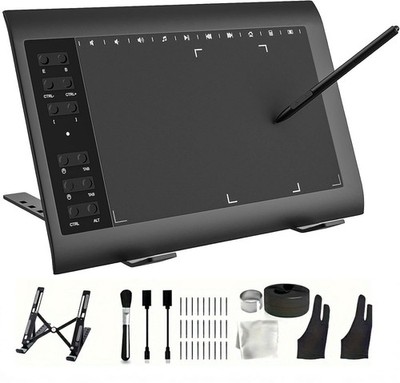 Tableta Grafica de Dibujo 10 x 6 Pulgadas con Soporte y Lapiz de Precision
