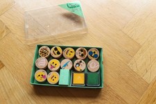 12 Emoji Stempel-set Holz-stempel Smileys wooden stamps emoii