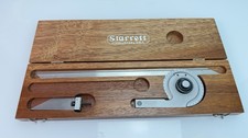 Starrett No. C364 Universal Vernier Biselado Transportador Estuche de Madera Falta 1 Hoja