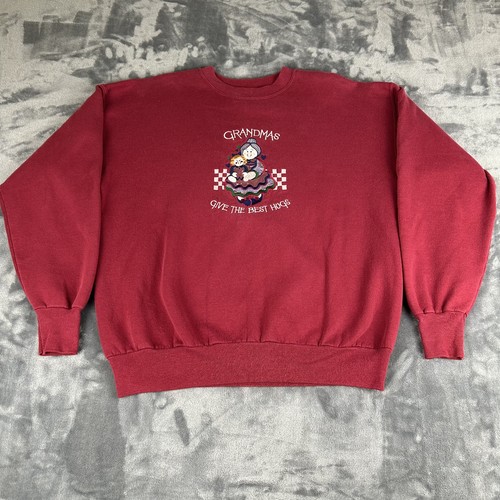 Vintage USA Made Cheek-O Grandmas Give The Best Hugs Crewneck Sweatshirt Large