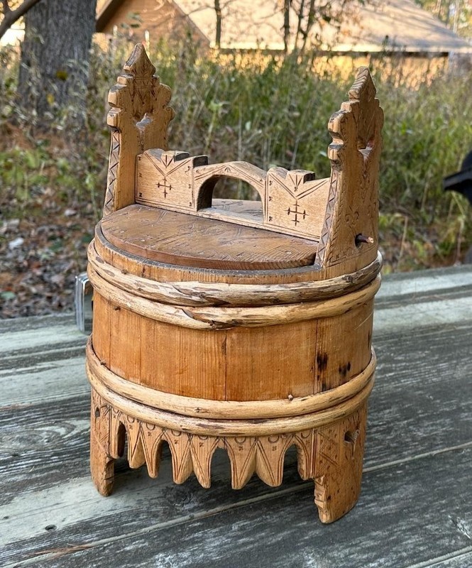 Norwegian Porringer Grotambar 1820 Cathedral Form Norway Scandinavian Folk Art