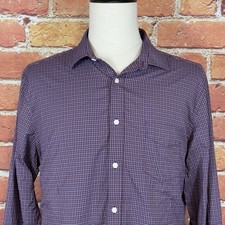 UNTUCKit Slim Fit Plaid Long Sleeve Button Down Shirt Men's XL Nylon Casual