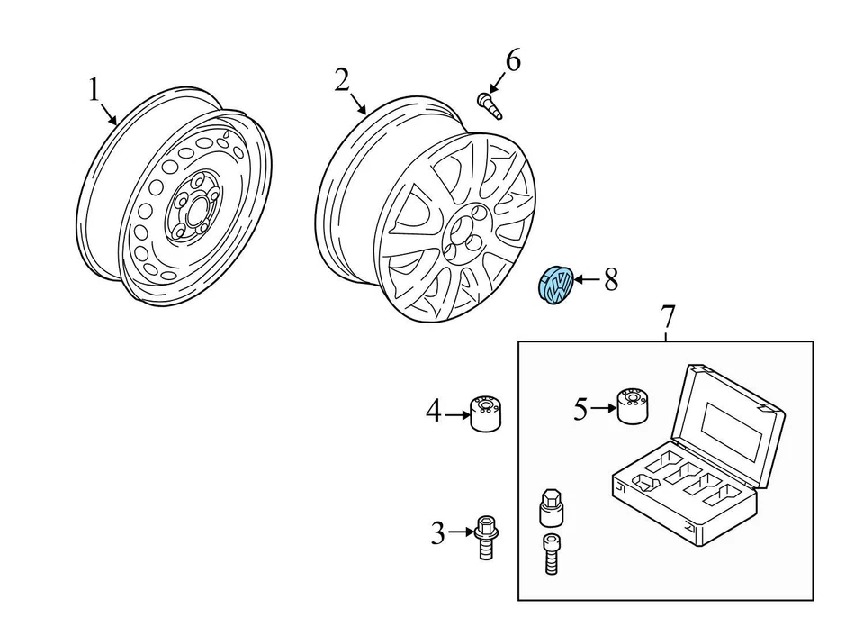 VW TIGUAN 2018-2024 - tapa central de rueda/cubierta 5G0601171 Foto 3 de 4