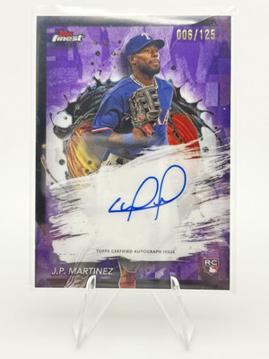 2024 Topps Finest Autographs J.P. Martinez RC #FA-JMA Rangers Purple Auto /125