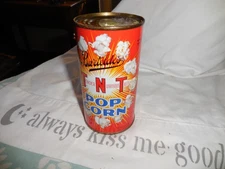 Vintage Popcorn Can Barteldes TNT Popcorn  FULL Red Can